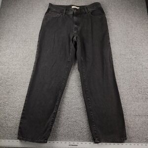 Levis 94 Jeans Sz 35x31 Baggy Washed High Waisted Black Denim EUC